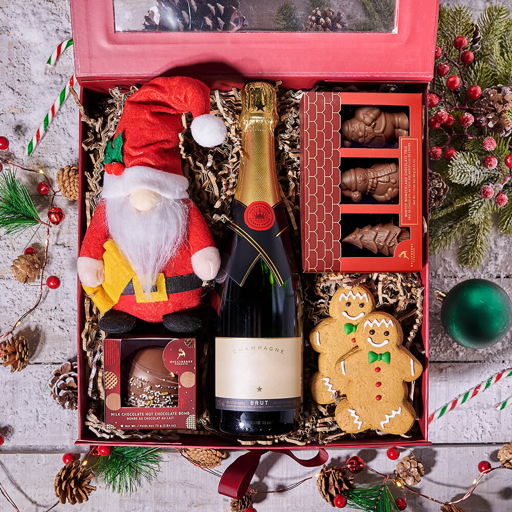 Christmas Gift Baskets with Champagne